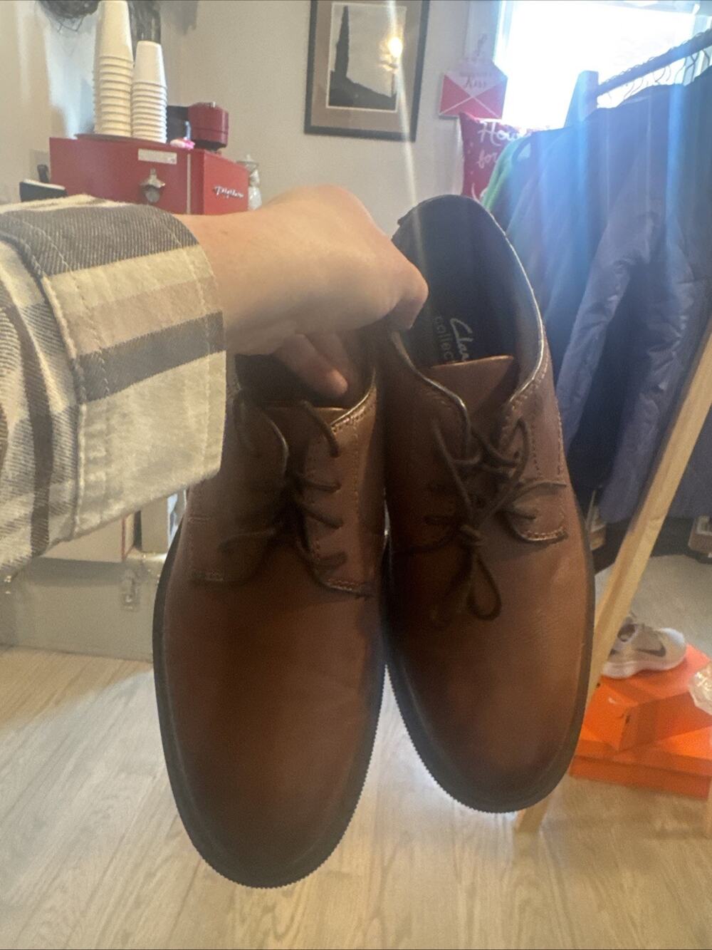 Clarks Collection Men's Brown Derby Shoes sz 9